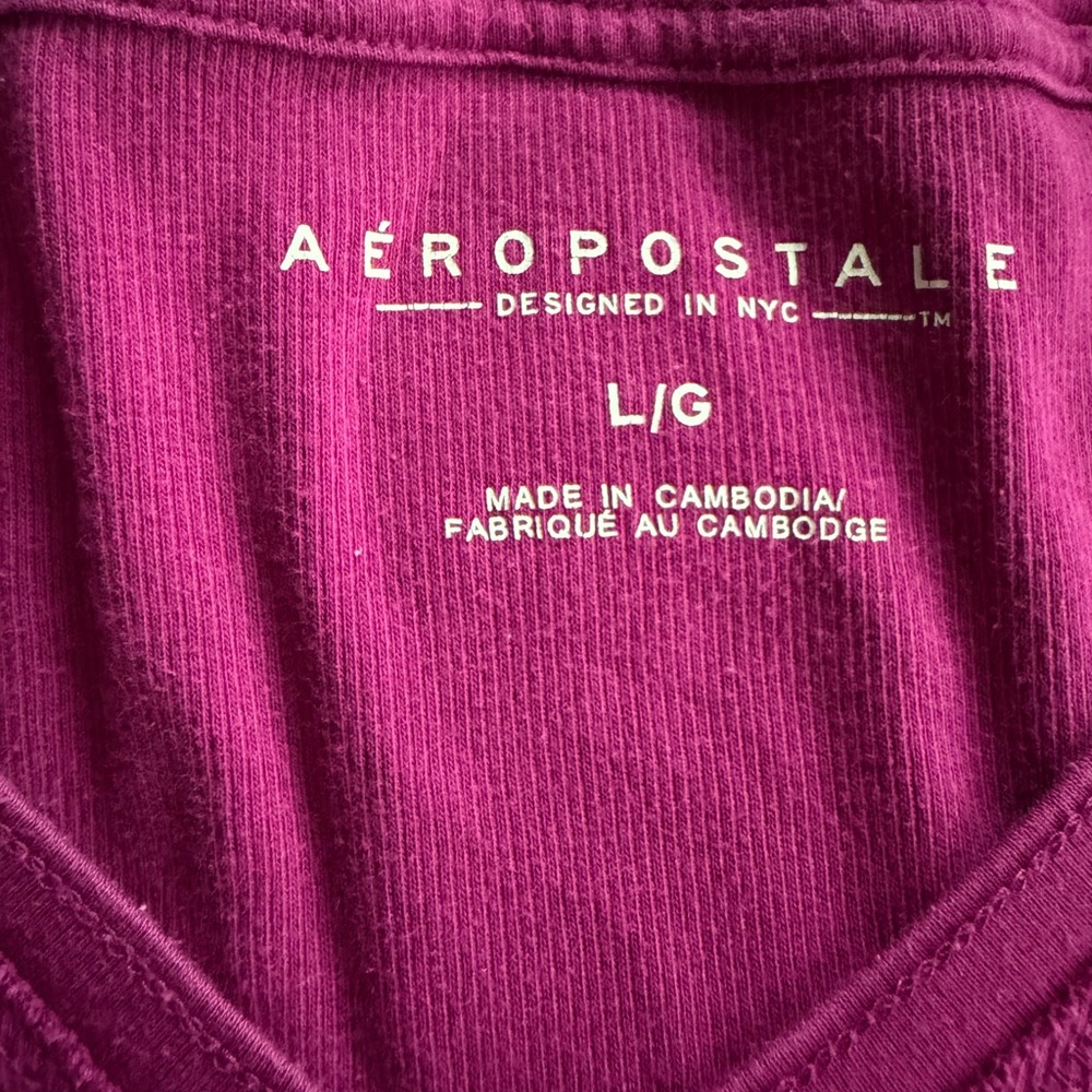Aeropostale Plum Long Sleeve V-Neck